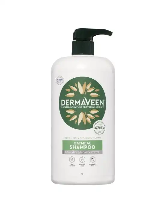 DermaVeen Oatmeal Shampoo for Dry, Flaky or Sensitive Scalps 1L