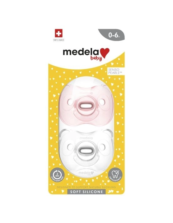 Medela Soft Silicone Duo Girl Pink Soothers 0-6 Months