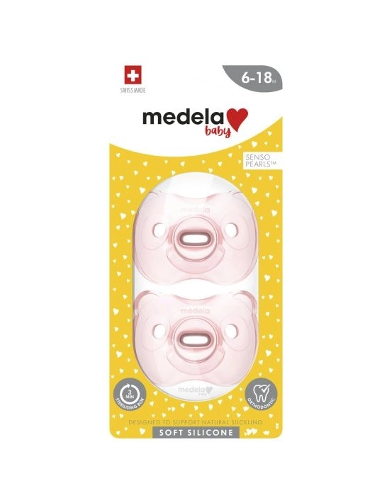 Medela Soft Silicone Duo Girl Pink Soothers 6-18 Months