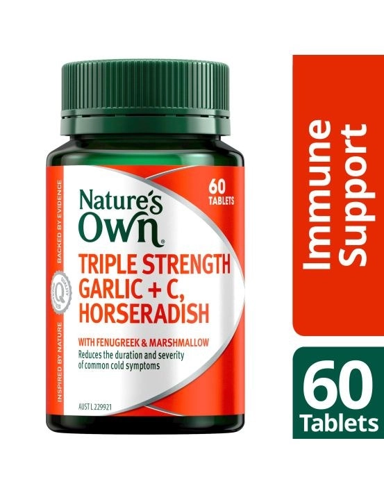 Nature's Own Triple Strength Garlic + C, Horseradish 60 Tablets