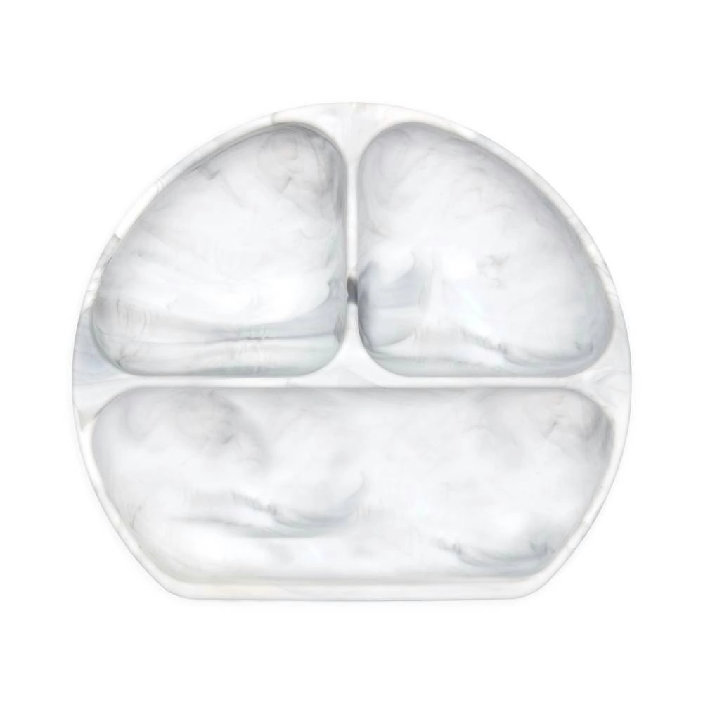 Bumkins Silicone Grip Dish + Lid - Marble