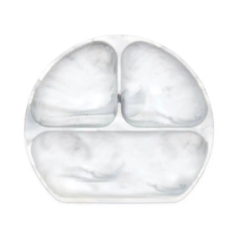 Bumkins Silicone Grip Dish + Lid - Marble