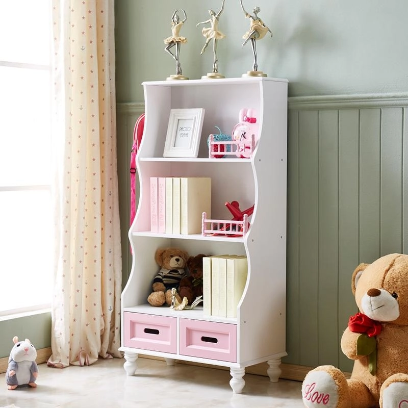 All 4 Kids Gloria Pink Bookcase Book Shelf Storage Unit