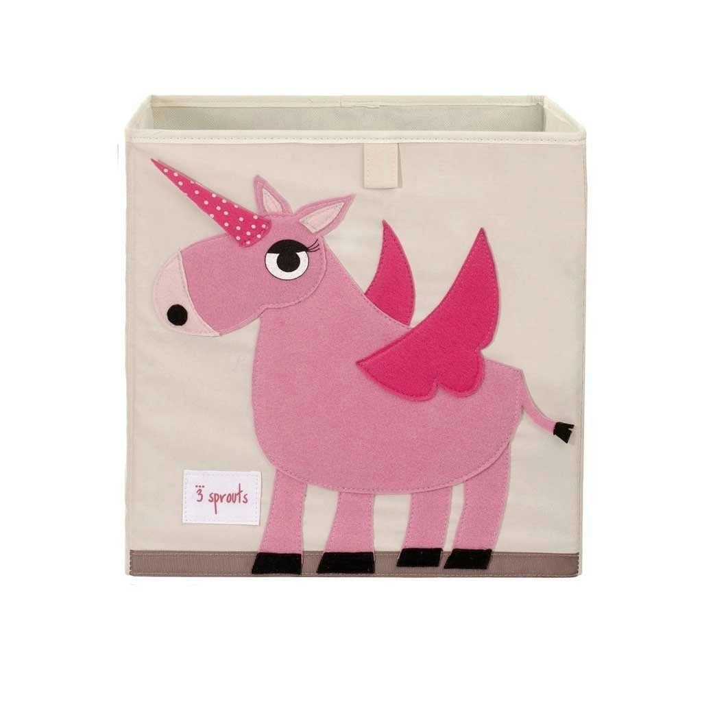 3 Sprouts Storage Box - Pink Unicorn