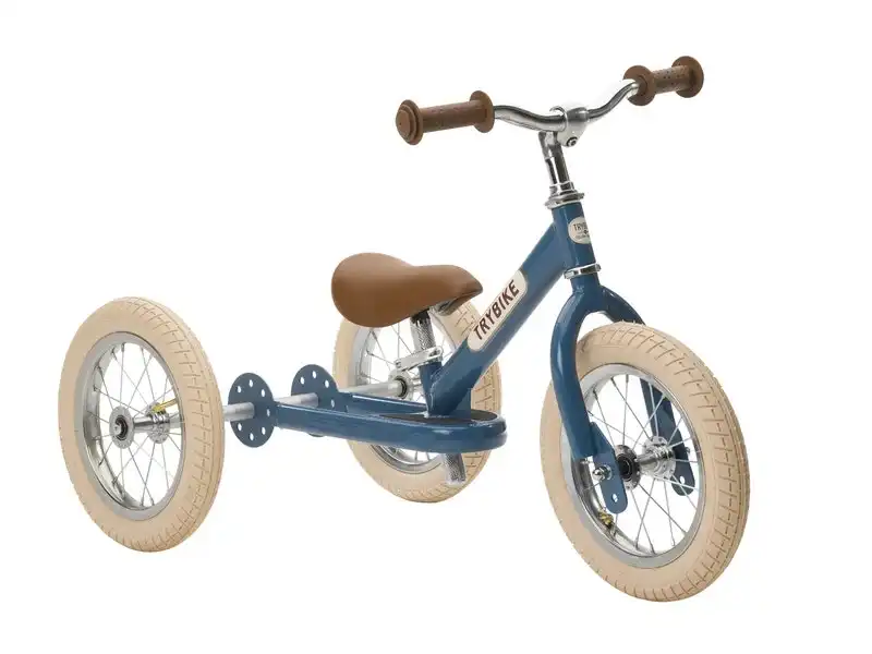 Trybike 2 in 1 Steel Balance Bike - Vintage Blue