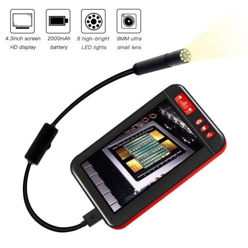 Industrial Endoscope Camera 1080P HD 4.3'' Screen Borescope Inspection Camera