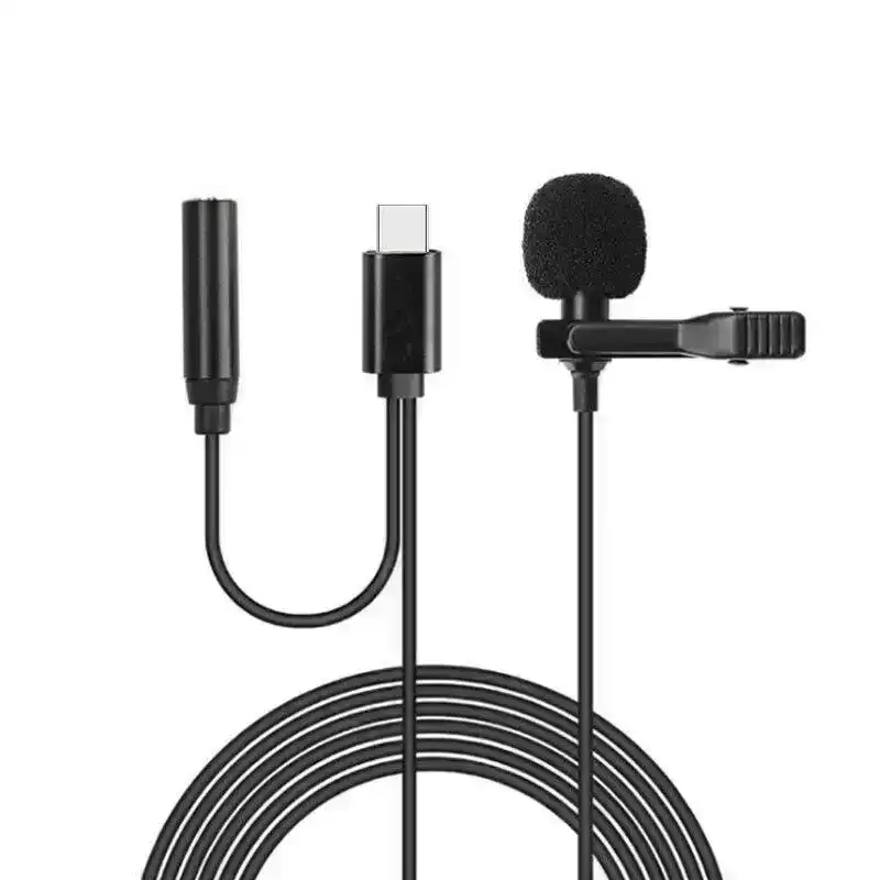 Powerdewise Type-C USB Microphone Lavalier Lapel Microphone