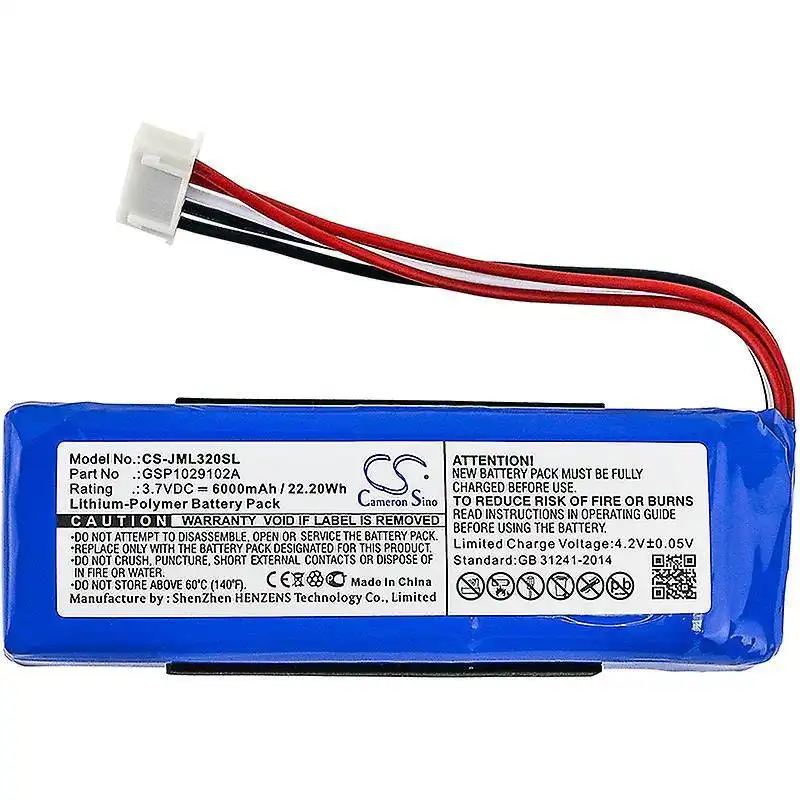 GSP1029102A Compatible Battery for JBL Charge 3 2016 Portable Bluetooth Speaker