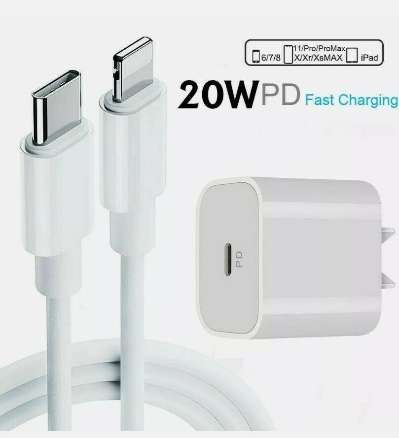 Fast Charger for iPhone 15 14 13 12 Pro Max iPad 20W USB Type-C Wall Adapter