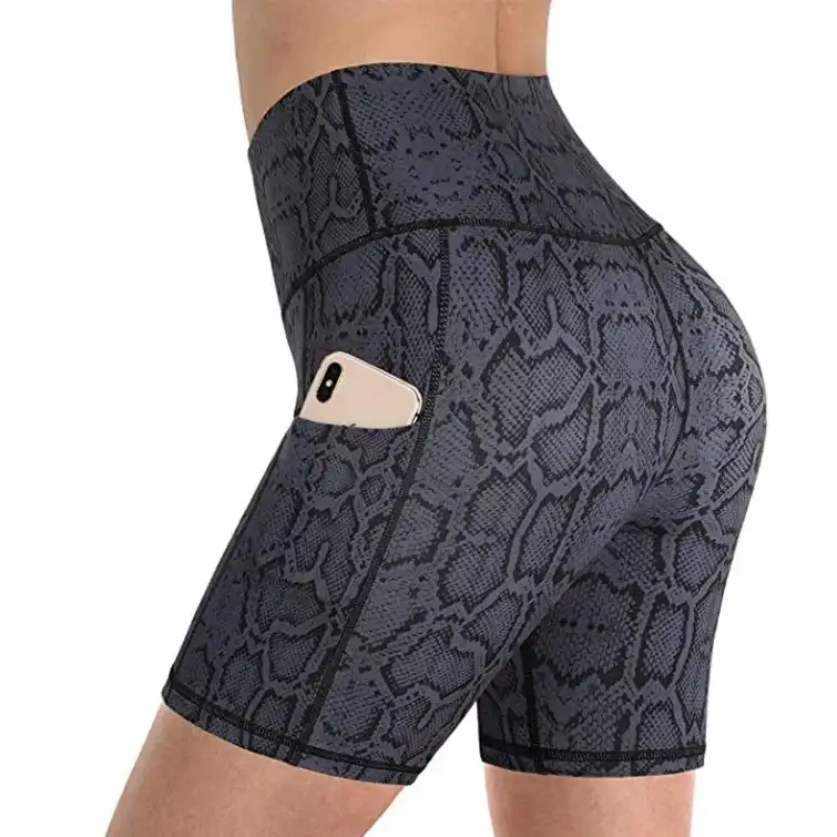 Women's Animal Print Pocket Shorts - Grey