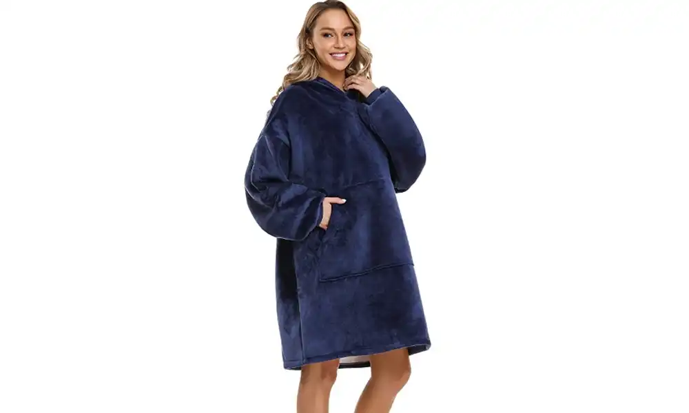 Oversized Blanket Hoodie - Navy