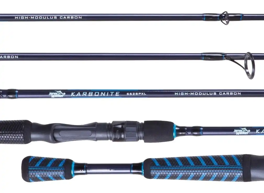 6'10 Jarvis Walker Karbonite 2-4kg Spin Rod-2 Pce High-Modulus 24 Ton Carbon Rod