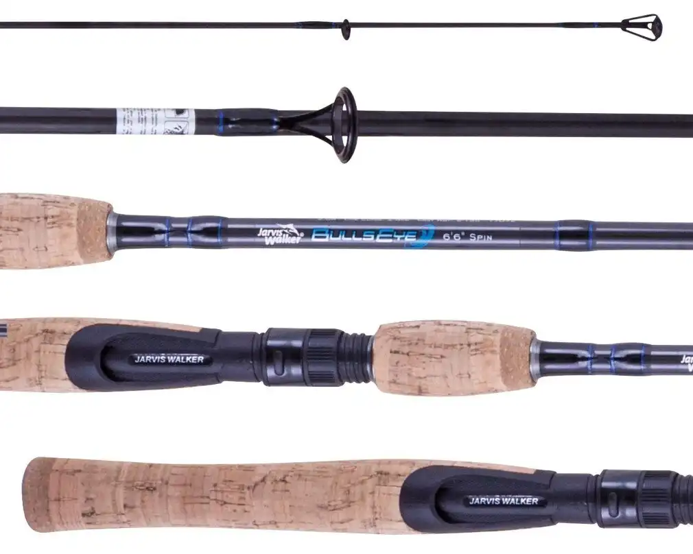 6'6 Jarvis Walker Bullseye 2-4kg Spinning Rod - 2 Pce Spin Rod with Cork Grips