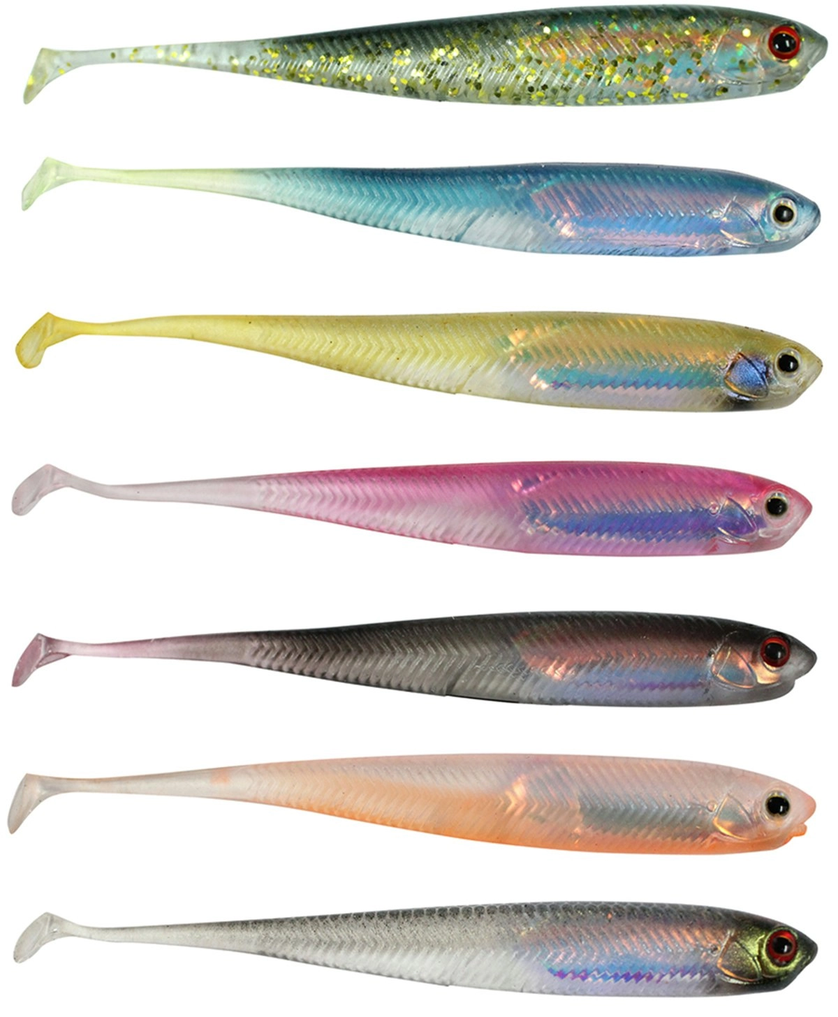 6 Pack of 110mm Zerek Live Flash Minnow Wriggly Soft Plastic Fishing Lure