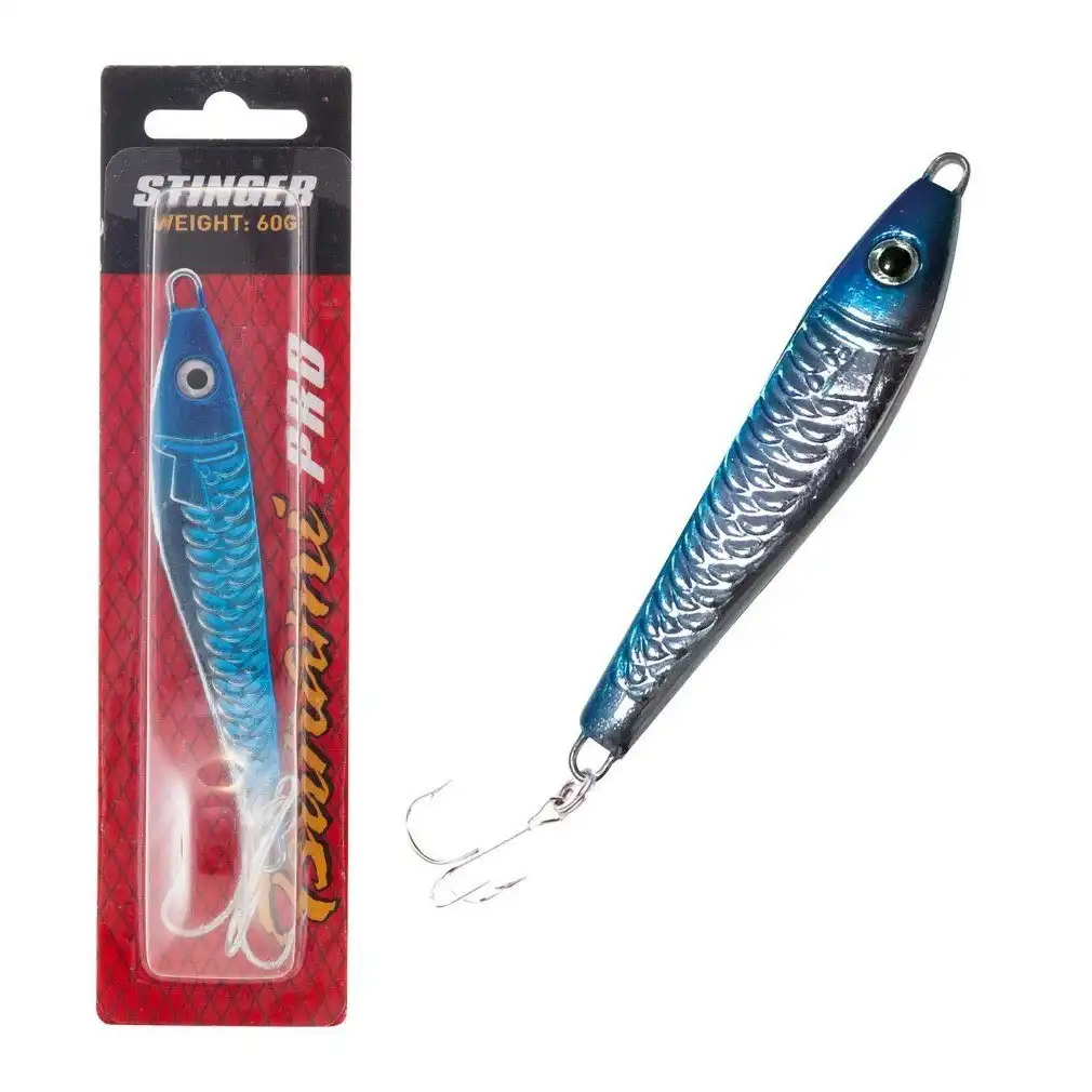 60gm Tsunami Pro Blue Scale Stinger Lure - Metal Spin/Jig/Trolling Fishing Lure