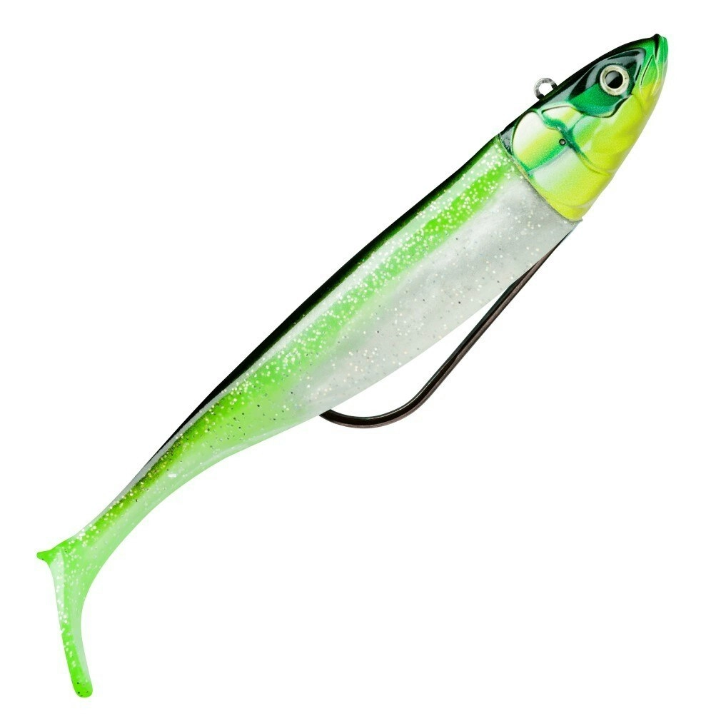 2 Pack of 19cm Storm Biscay Deep Shad Soft Body Fishing Lures - Coastal Green