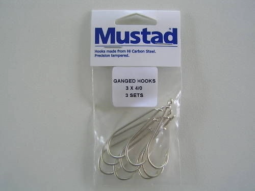 Mustad Pre-Rigged Gang Hooks 4/0 3 Hooks 3 Sets Kirby