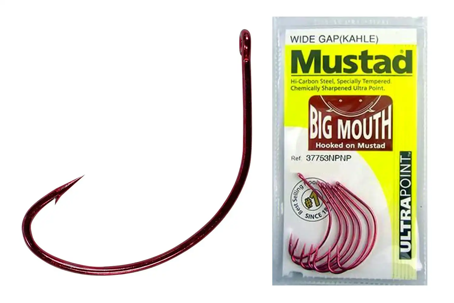 3 Packs of Mustad 10829NPBLN Big Gun Chemically Sharp Fishing Hooks