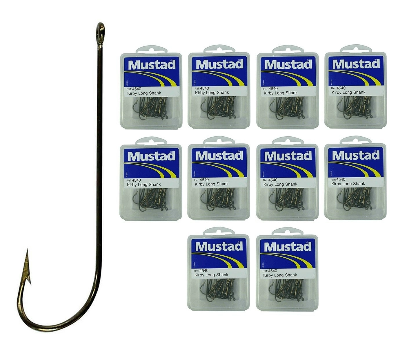 10 Boxes of Mustad 4540 1/2 Bronze Long Shank Kirby Fishing Hooks