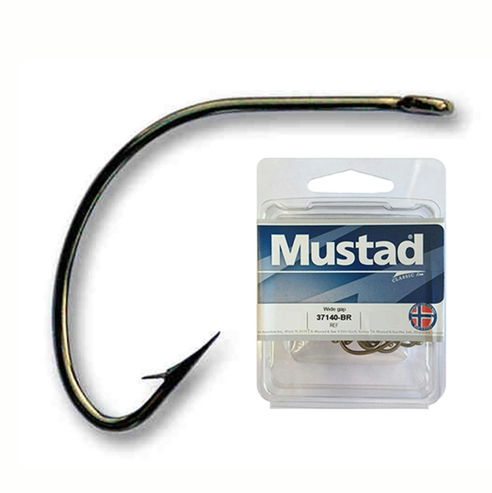 100 x Mustad 37140 Bronze Wide Gap Fishing Hooks