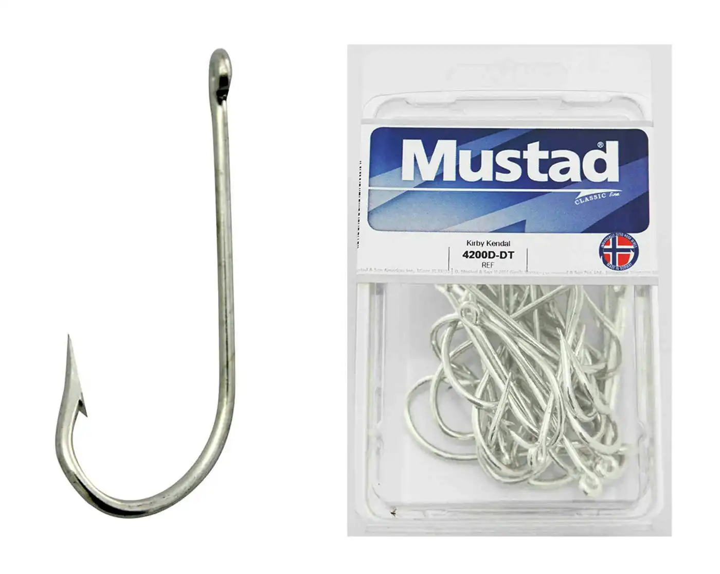 100 x Mustad 4200D Kirby Kendal Ringed Fishing Hooks