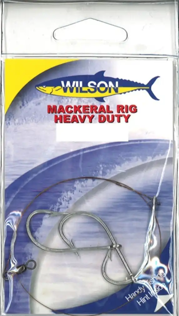 Wilson Heavy Duty Mackerel Fishing Rig 3x8/0 Hook-Setup-105lb Single Strand Wire