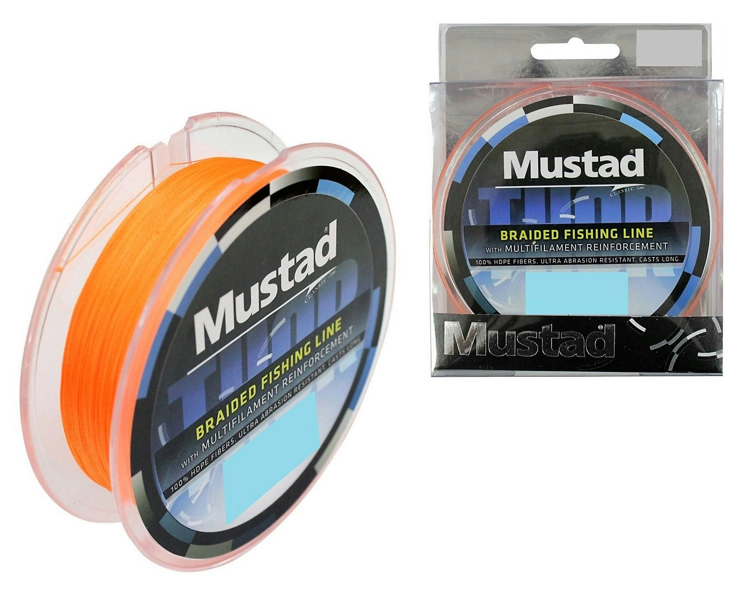 1 x 250m Spool of Mustad Thor Braid - 4 Strand Hot Orange Braided Fishing Line