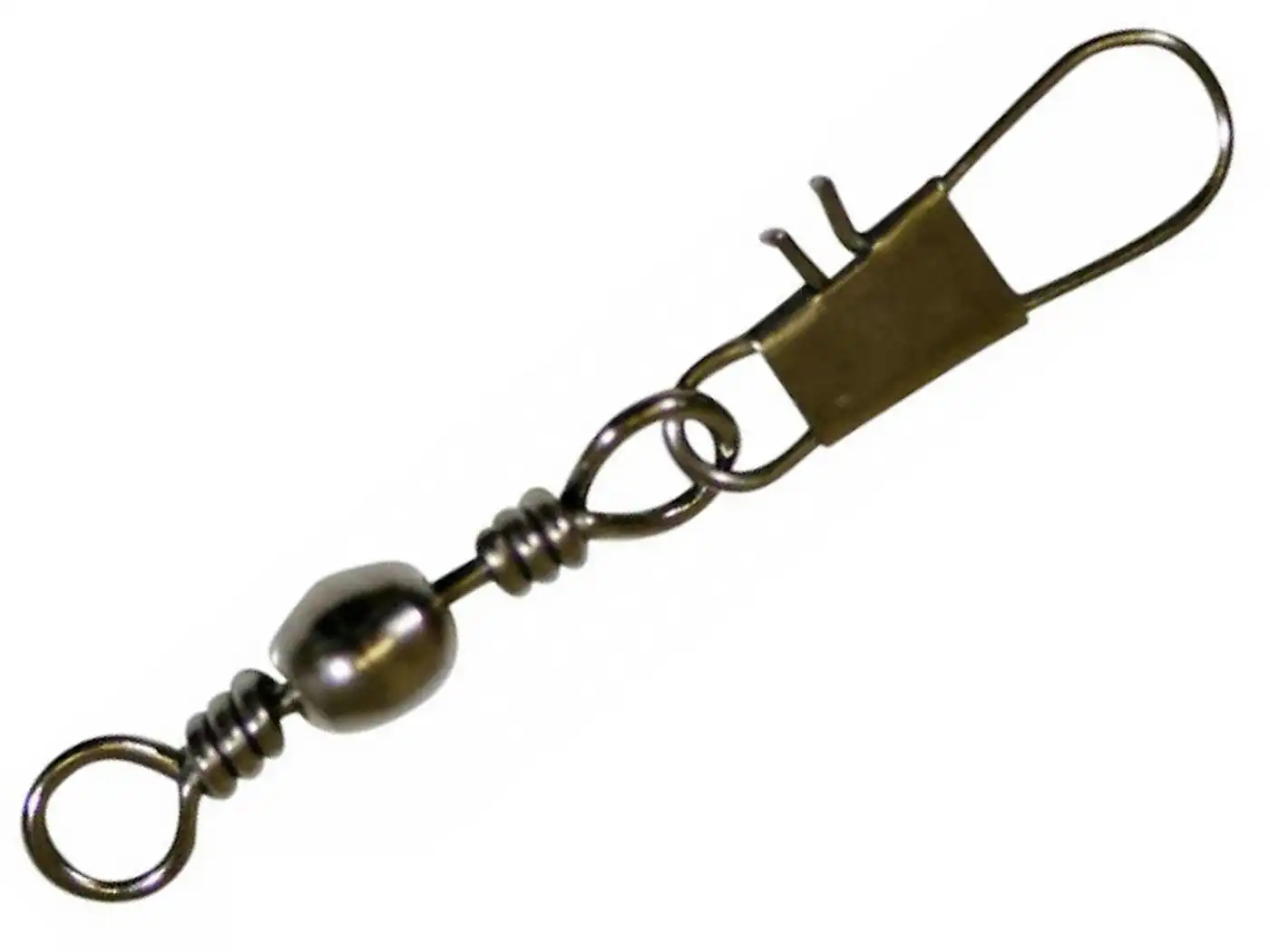 1 x Packet of Mustad Black Ball Bearing Swivels with Cross-Lock Snap, Hooked Online
