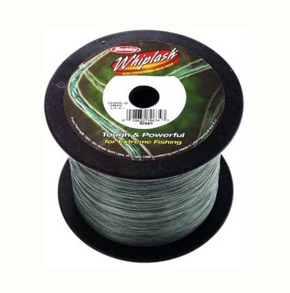 Bulk 2188yd Spool of 80lb Green Berkley Whiplash Braided Fishing Line