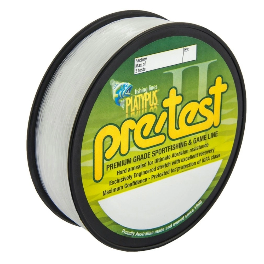 500m Spool of Clear Platypus Pre-Test Monofilament Fishing Line -IGFA Class Line