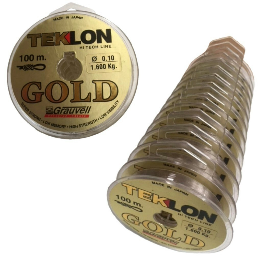 Grauvell Teklon Gold 1.6kg Mono Line -1200m in Total -12 x 100m Connected Spools