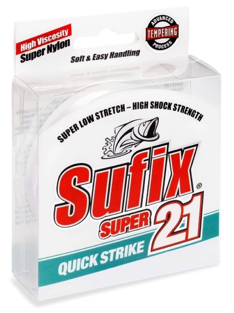 240m Spool of 50lb Sufix Super 21 Clear Monofilament Fishing Line