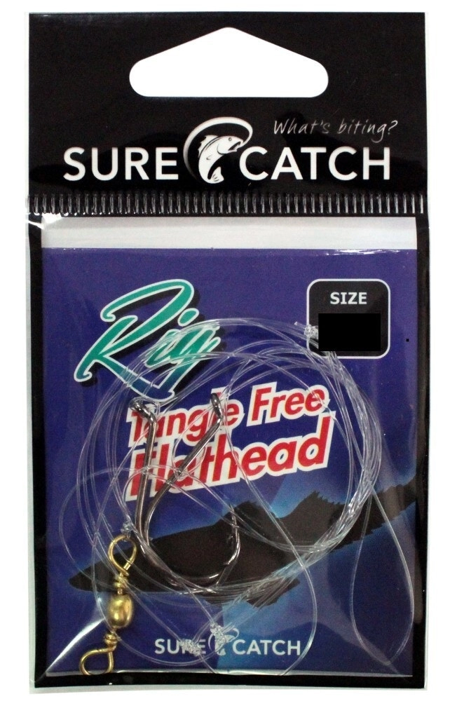 Surecatch Size 2/0 Tangle Free Flathead Rig with Chemically Sharpened Hooks