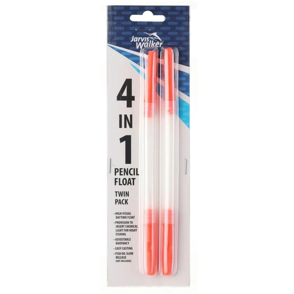 2 Pack of Jarvis Walker Pencil Floats - 4 in 1 Fishing Floats