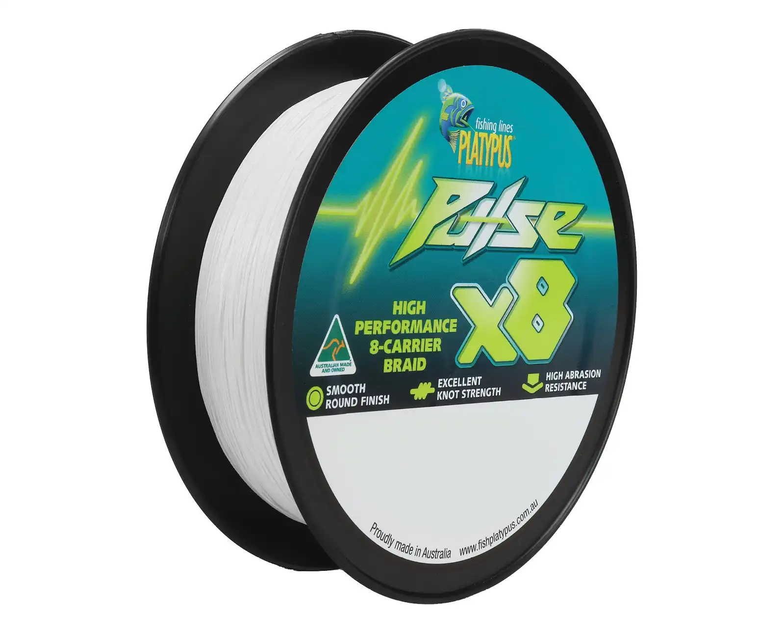 150m Spool Of White Platypus Pulse X8 Braided Fishing Line - White Braid, Hooked Online