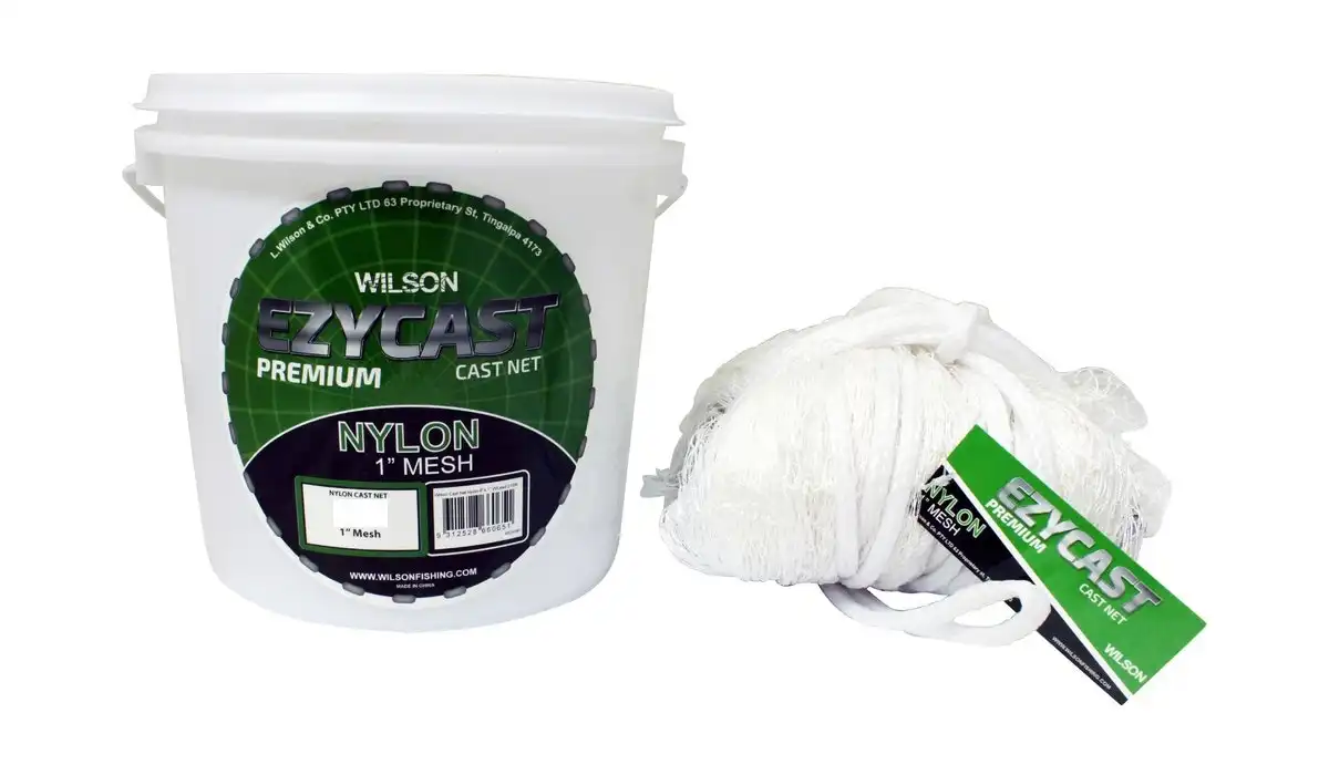 Wilson EZYCAST Nylon Cast Net with 1 Inch Mesh Size and Bottom Pocket