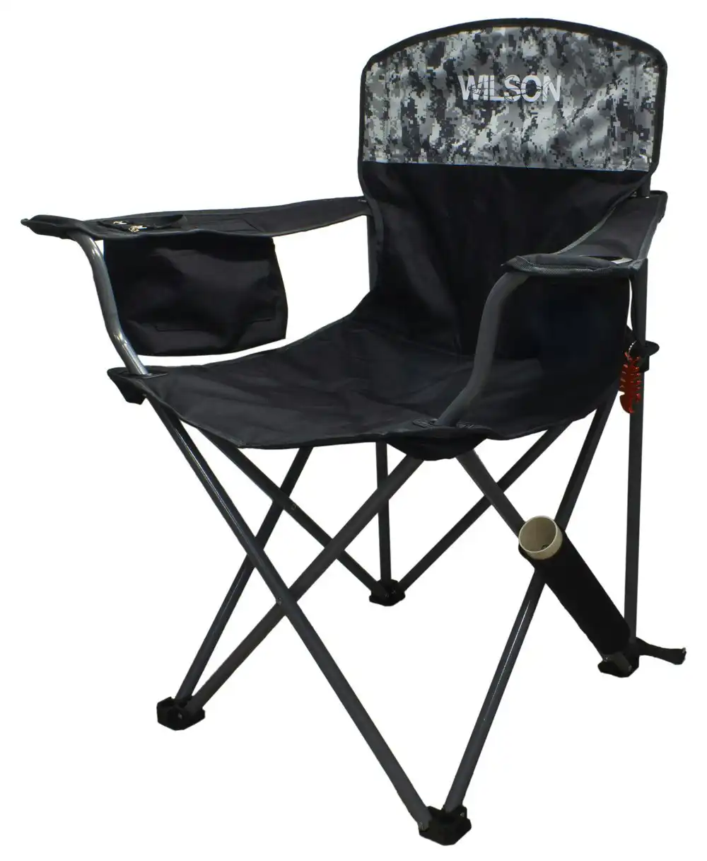 Wilson Digi Camo Camping/Fishing Chair with Lined Cooler Bag and