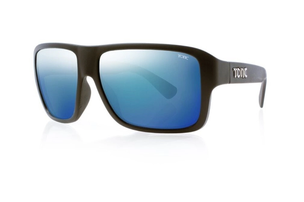 Tonic Swish Polarised Sunglasses with Glass Blue Mirror Lens & Black Frame