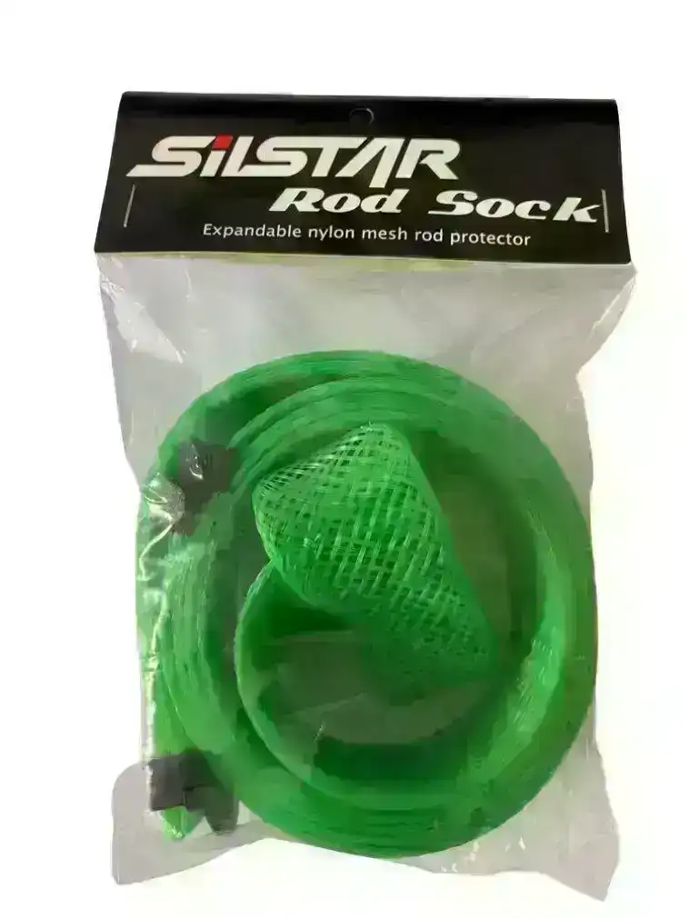 Silstar Fishing Rod Sock For Spin Rods Up To 7'6 - Expandable Mesh Rod Protector