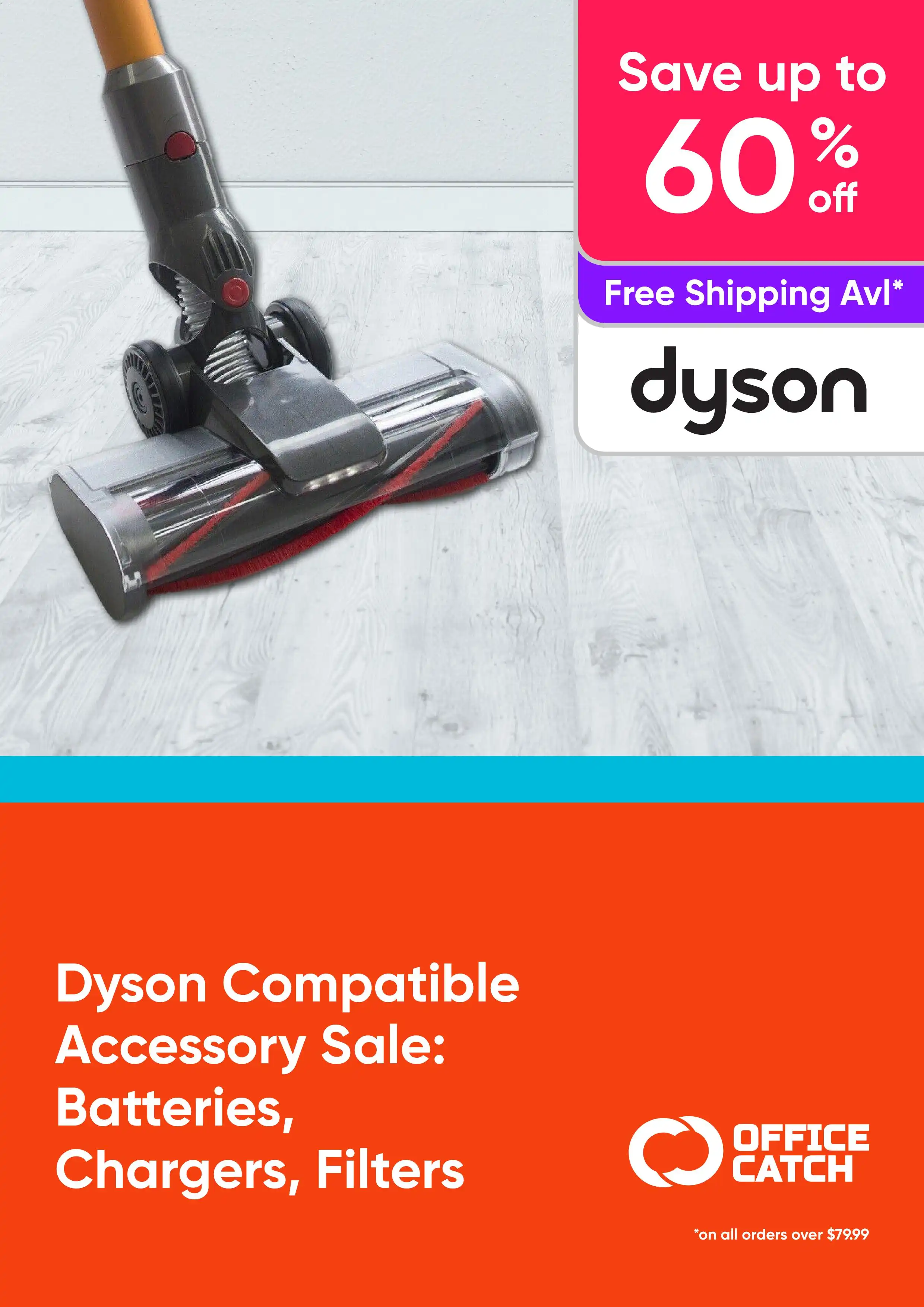 Dyson V6 Vacuum Compatible Battery, Office Catch