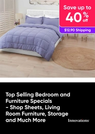 Top Selling Bedroom and Furniture Specials Up to 40% Off - Sheets, Living Room Furniture, Storage