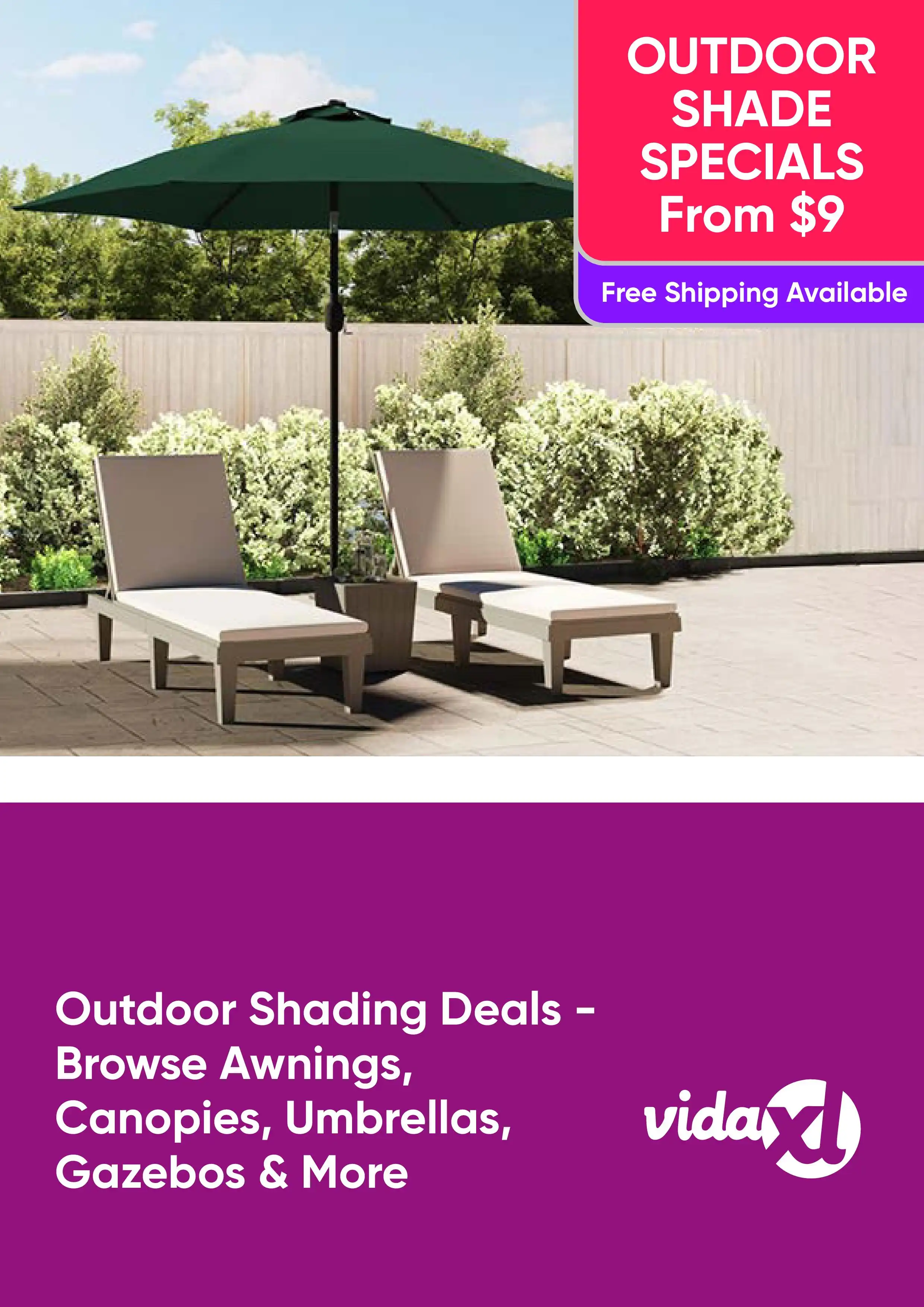 Outdoor Shading Deals - Browse Awnings, Canopies, Umbrellas, Gazebos and More