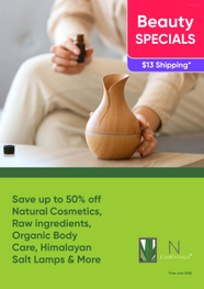 Save up to 50% off Natural Cosmetics, Raw Ingredients, Organic Bodycare, Himalayan Salt Lamps